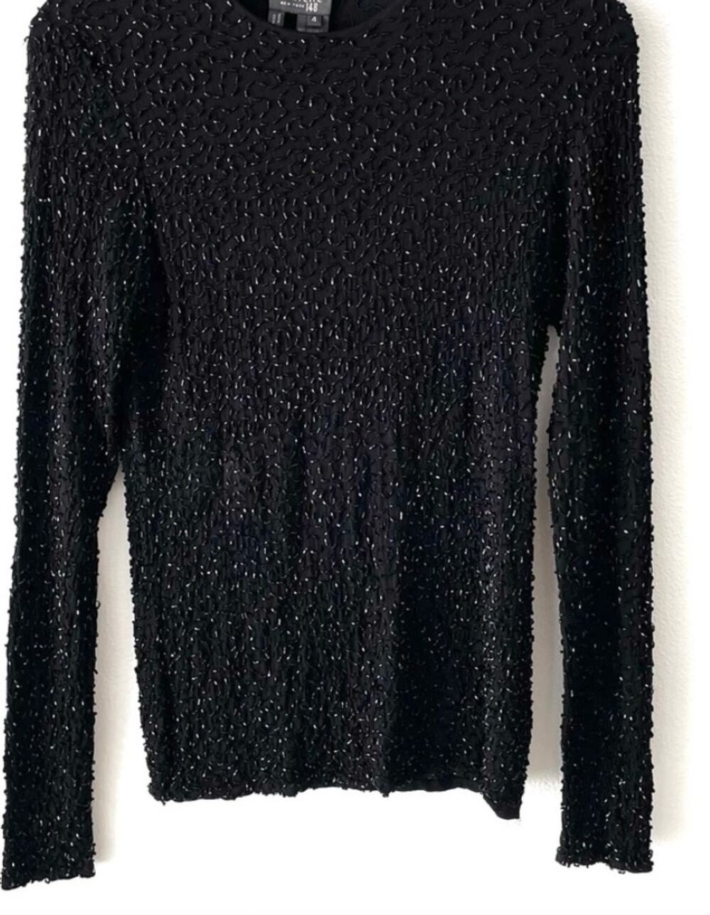Vintage Y2k embellished gothic glam long sleeve top S